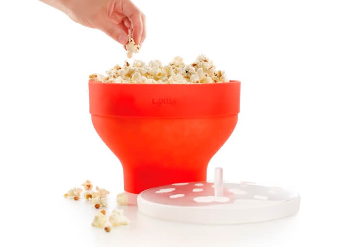Nádoba na přípravu popcornu v mikrovlnce, červená - Lékué