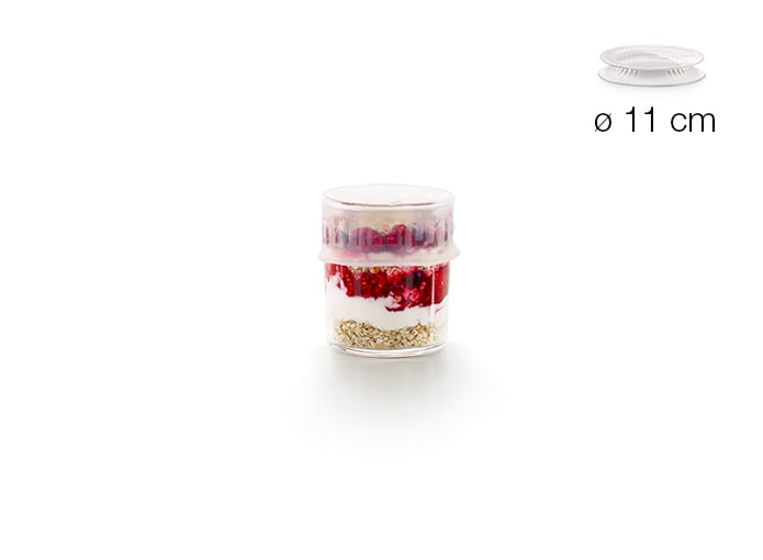 Silikonové víčko na potraviny a nádobí, průměr 11 cm, průhledná - Lékué