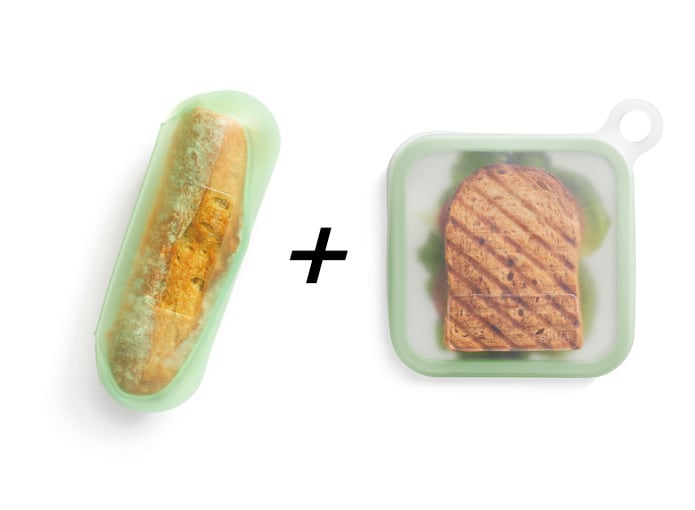 Sada silikonových obalů na sandwich a bagetu, zelený - Lékué