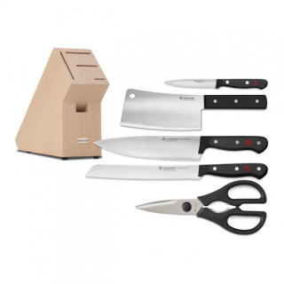 Blok se 4 noži a nůžkami světlý, Gourmet - Wüsthof Dreizack Solingen