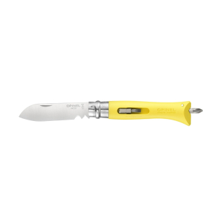 Zavírací kutilský nůž N°09 Stainless Steel, DIY žlutý, blistr - Opinel