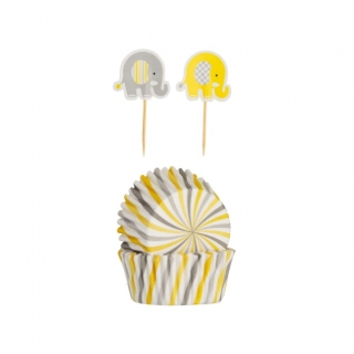 Košíčky a dekorace cupcaků s motivem slona Cupcake Cases, 48 ks - Mason Cash